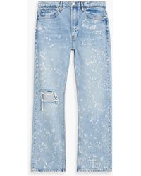 FRAME - Boxy Bleached Distressed Denim Jeans - Lyst