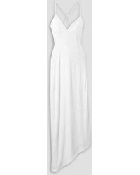 retroféte - Violet asymmetrische robe aus stretch-tüll mit pailletten und schnürung - Lyst