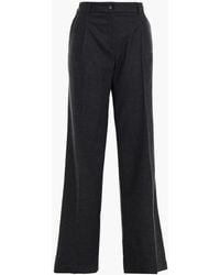 Ba&sh - Paline Pleated Wool-blend Wide-leg Pants - Lyst