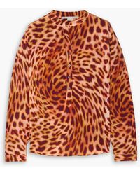 Stella McCartney - Leopard-print Silk Crepe De Chine Shirt - Lyst