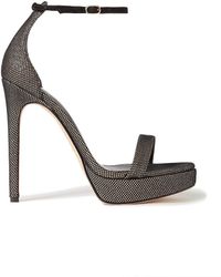 Alexandre Birman Cindy Mesh And Metallic Leather Platform Sandals - Black