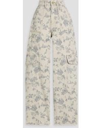 Ganni - Angi Floral-Print Cargo Jeans - Lyst