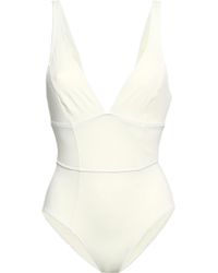 Solid & Striped Panelled Swimsuit Cream - Natural