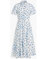 Emilia Wickstead - Jody Floral-print Swiss-dot Cotton-blend Midi Shirt Dress - Lyst
