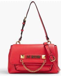 Love Moschino - Embellished Faux Pebbled Leather Shoulder Bag - Lyst