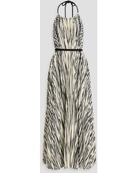 Proenza Schouler - Frida neckholder-maxikleid aus chiffon mit print und falten - Lyst