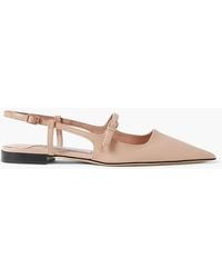 Jimmy Choo - Didi Patent-leather Slingback Point-toe Flats - Lyst