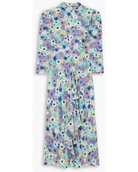 RIXO London - Dani Open-Back Floral-Print Silk Crepe De Chine Midi Dress - Lyst