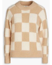 Sandro - Damier Checked Mohair-blend Sweater - Lyst