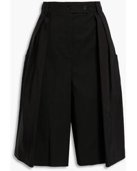 Ferragamo - Pleated Cotton And Silk-blend Ottoman Shorts - Lyst
