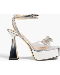 Mach & Mach - Bow-Detailed Pvc And Mirrored-Leather Platform Sandals - Lyst