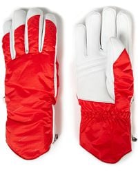 Bogner Baca Leather And Shell Ski Gloves - Red