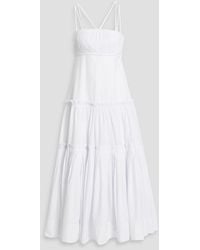 Nicholas - Novi Tiered Pleated Cotton-poplin Maxi Dress - Lyst