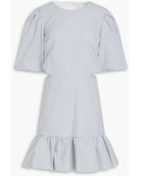 Veronica Beard - Iker Fluted Striped Cotton-blend Seersucker Mini Dress - Lyst