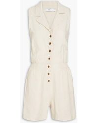 Onia - Shirred Linen-blend Playsuit - Lyst