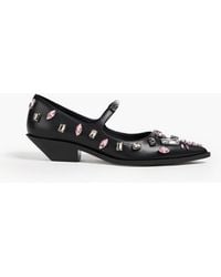 Stine Goya - Mary-jane-pumps aus leder mit kristallverzierung - Lyst