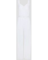 Charo Ruiz Cotton-blend Poplin And Crocheted Lace Playsuit in White Womens Clothing Jumpsuits and rompers Playsuits 