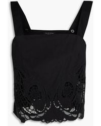 Rag & Bone - Clem Cropped Crocheted Lace Cotton Top - Lyst
