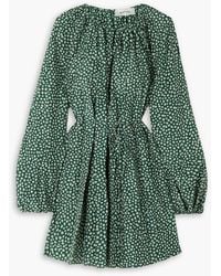 Matteau - Floral-print Cotton And Silk-blend Mini Dress - Lyst