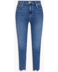 PAIGE - Hoxton Cropped Mid-rise Skinny Jeans - Lyst