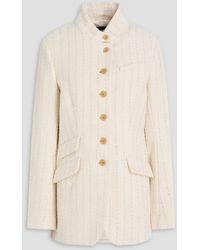 Rag & Bone - Slade Long Metallic Pinstriped Cotton-Blend Tweed Blazer - Lyst