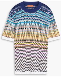 Missoni - T-shirt aus häkelstrick aus einer baumwollmischung - Lyst