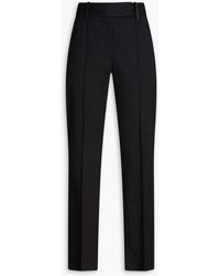 Brunello Cucinelli - Hose mit geradem bein aus einer wollmischung mit nadelstreifen und zierperlen - Lyst