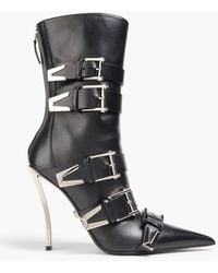 Versace - Buckled Leather Ankle Boots - Lyst
