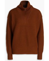 Nili Lotan - Hester Ribbed Cashmere Half-zip Sweater - Lyst
