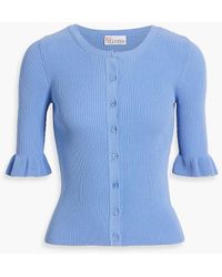 RED Valentino - Ribbed Cotton Cardigan - Lyst