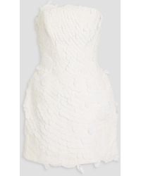 Zimmermann - Trägerloses minikleid aus gaze aus einer baumwoll-leinenmischung mit verzierung - Lyst