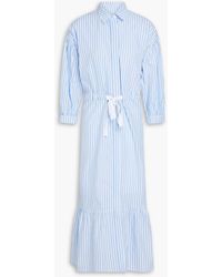 Chinti & Parker - Striped Cotton-poplin Midi Shirt Dress - Lyst