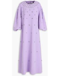 Huishan Zhang - Tilda Crystal-Embellished Crepe Midi Dress - Lyst