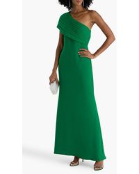 Badgley Mischka Drape Back Gown in Green | Lyst