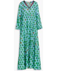 Emporio Sirenuse - Alba maxikleid aus bedrucktem baumwoll-voile - Lyst