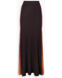 Chloé - Crochet-trimmed Ribbed Wool Maxi Skirt - Lyst