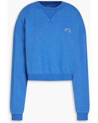 The Upside - Dominique Cropped Embroidered Cotton-fleece Sweatshirt - Lyst