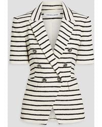Veronica Beard - Jenny Dickey Double-Breasted Striped Cotton-Blend Tweed Jacket - Lyst