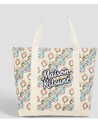 Maison Kitsuné - Bedruckte tote bag aus canvas - Lyst