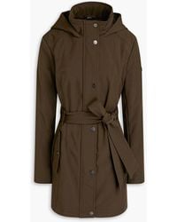DKNY - Belted Shell Hooded Raincoat - Lyst