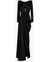 Alex Perry - Draped Satin-crepe Gown - Lyst