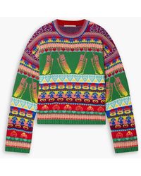 Stella McCartney - Keep In Touch Jacquard-knit Wool-blend Sweater - Lyst