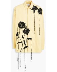 Nanushka - Jari Embroidered Cotton-poplin Shirt - Lyst
