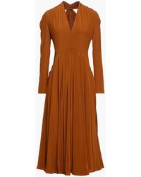 Victoria Beckham - Cutout Silk Crepe De Chine Midi Dress - Lyst
