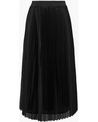 RED Valentino - Pleated Mesh Midi Skirt - Lyst