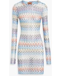 Missoni - Metallic Crochet-knit Mini Dress - Lyst
