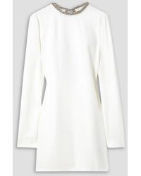 Stella McCartney - Crystal-embellished Open-back Stretch-crepe Mini Dress - Lyst