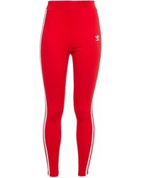 adidas Originals Printed Cotton-jersey leggings - Red