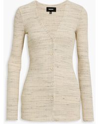 Monrow Space-dyed Cotton-blend Cardigan - Natural