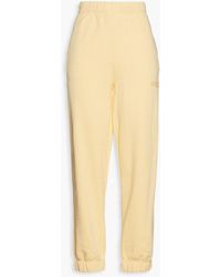 Ganni - Embroidered French Cotton-blend Terry Track Pants - Lyst